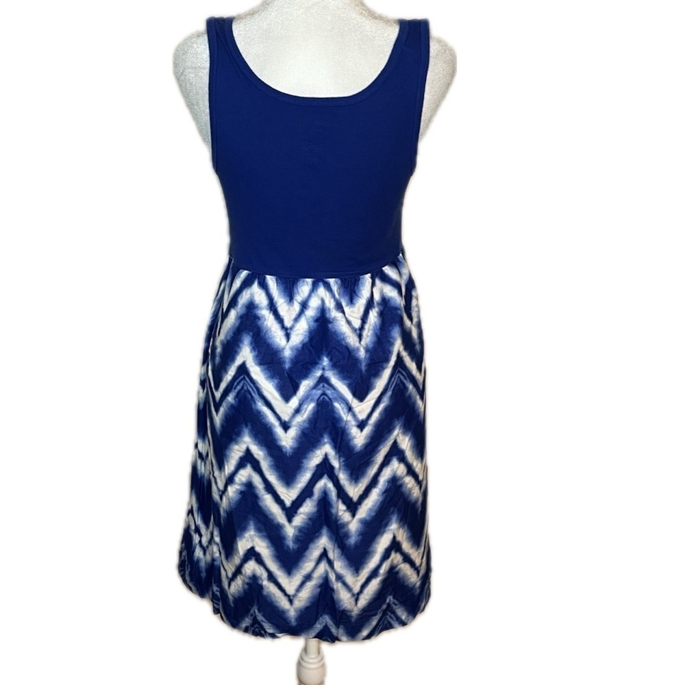 Gap Blue Tie Dye Chevron Sleeveless Midi tank Dress – – Small - Picture 3 of 4